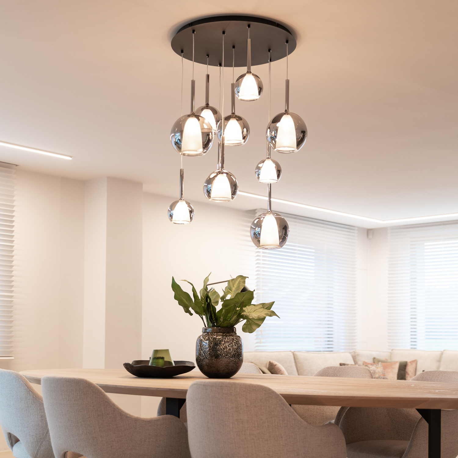 Atmooz Hanglamp Woonkamer Zwart Glas Saigon