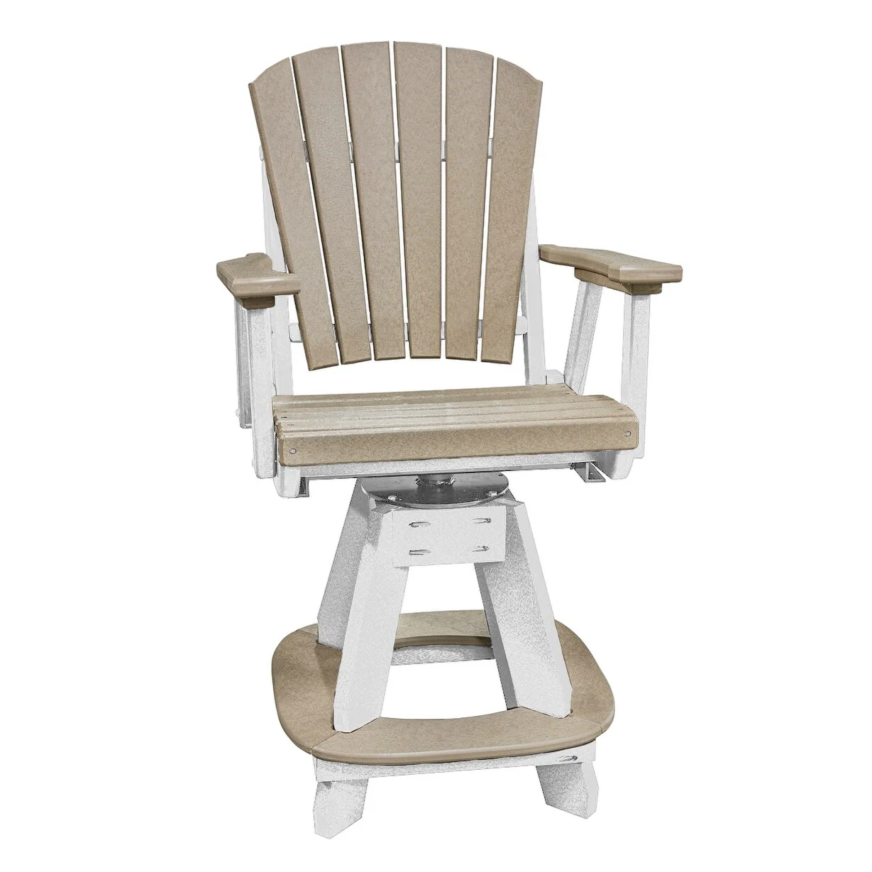 OS Home and Office Model Counter Height Swivel Arm Chair in Weatherwood on a White Base - N/A