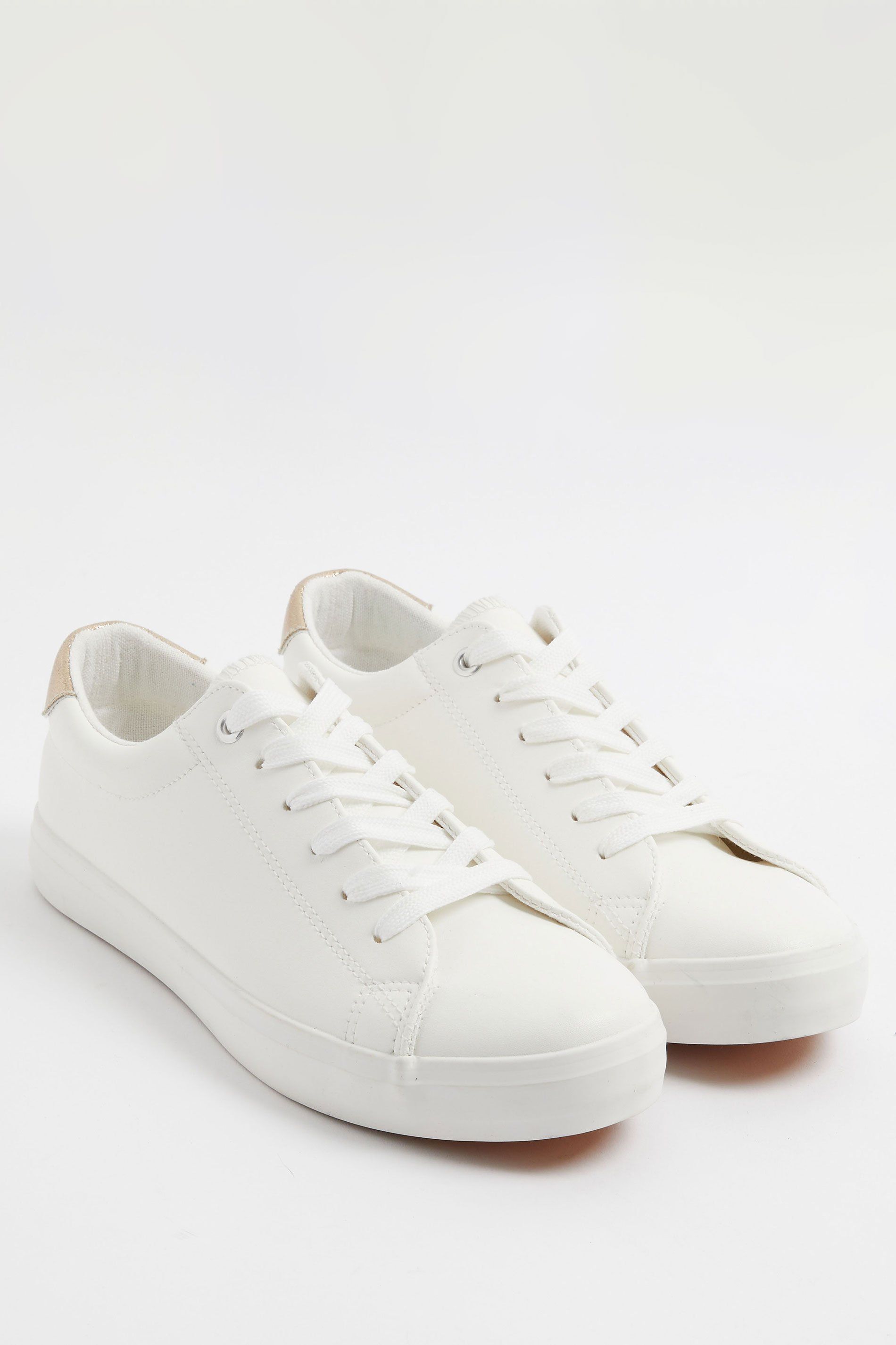 Yours Faux Leather Trainers In Extra Wide EEE Fit