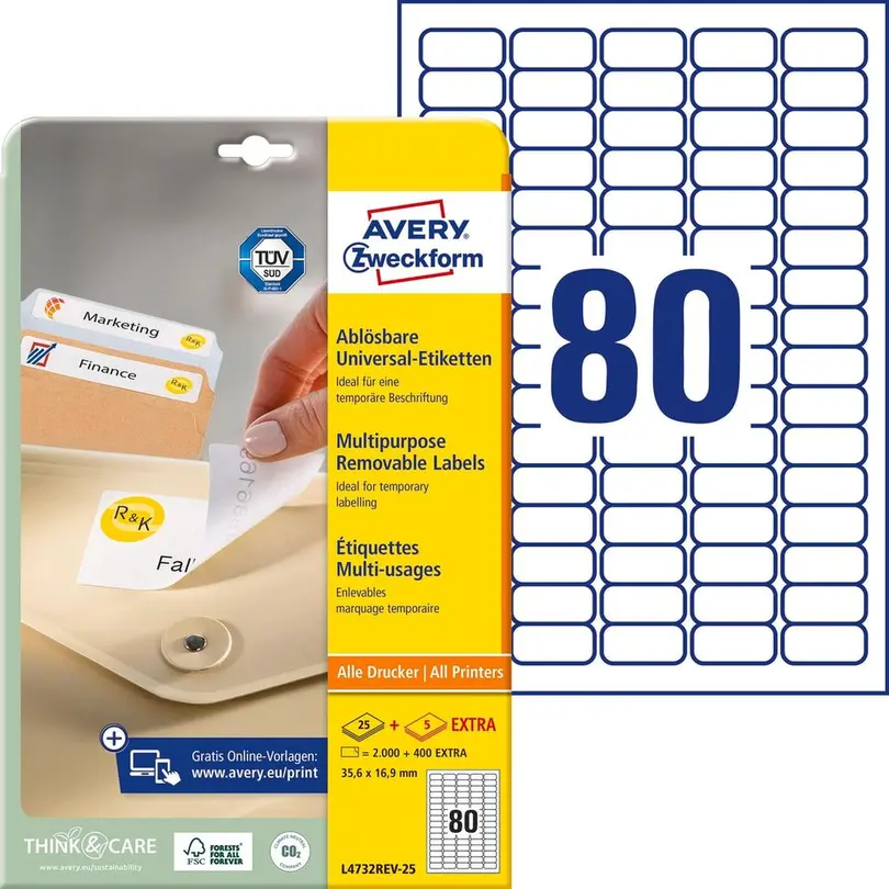 Etiketten 25er-Set Stick   Lift