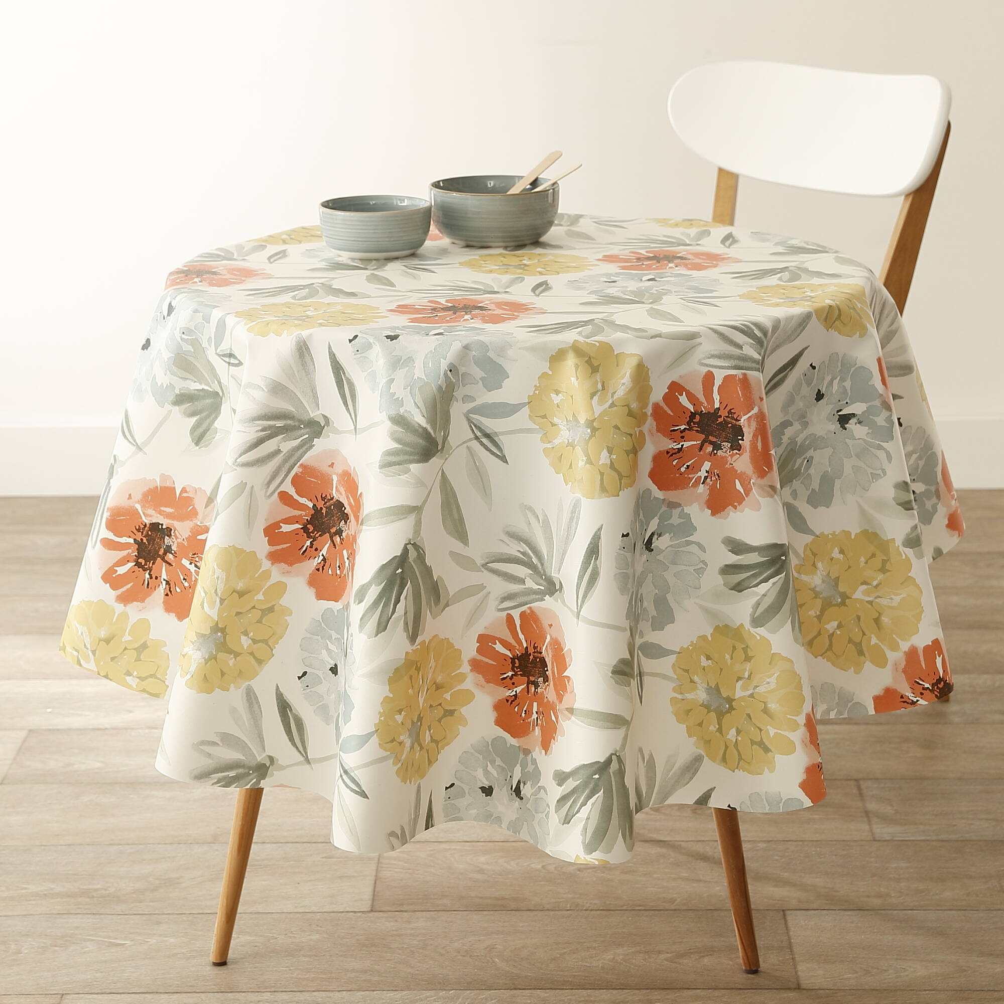 Nappe toile cirée imprimé grosses fleurs