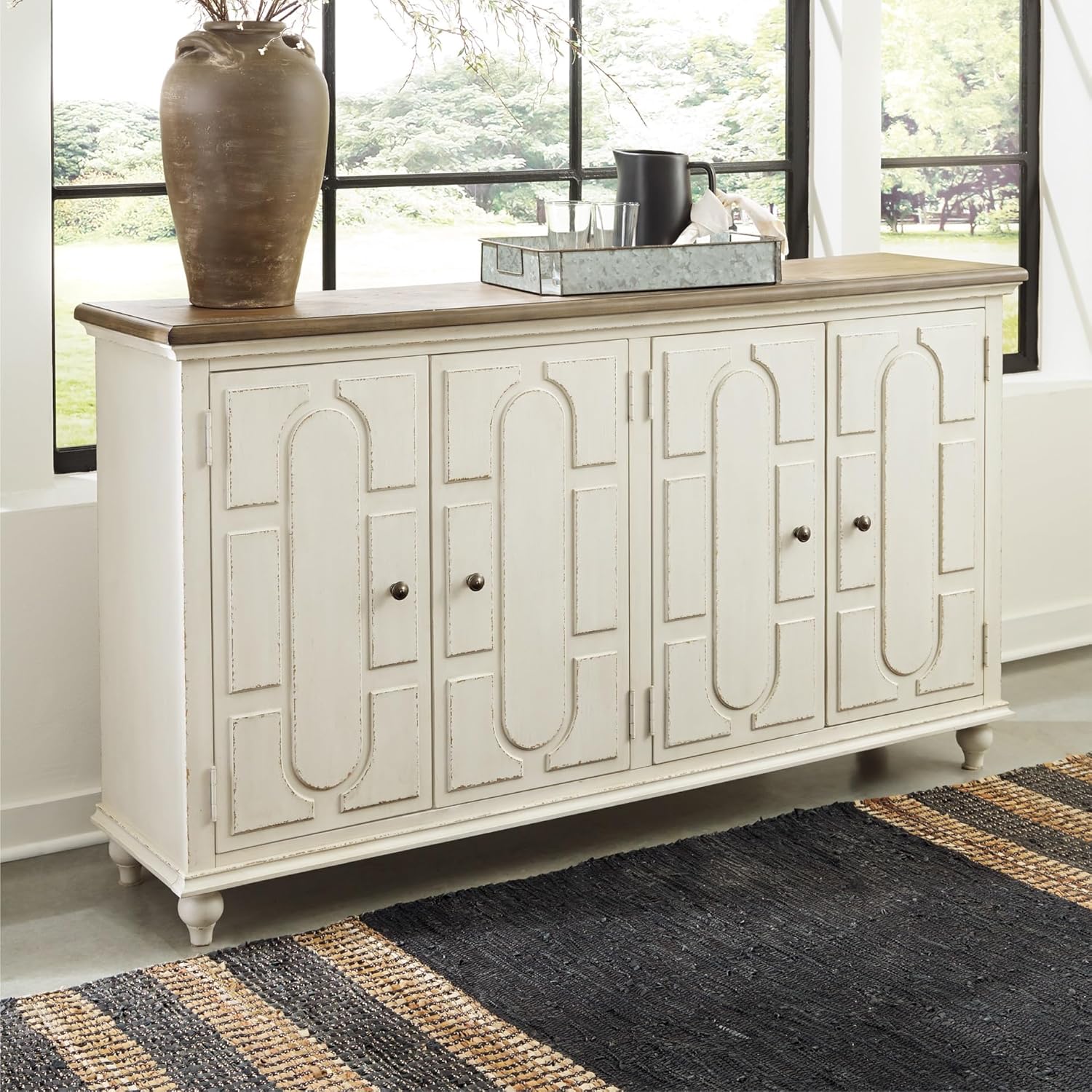 Signature Design by Ashley Roranville French Country Accent Cabinet or Server, White