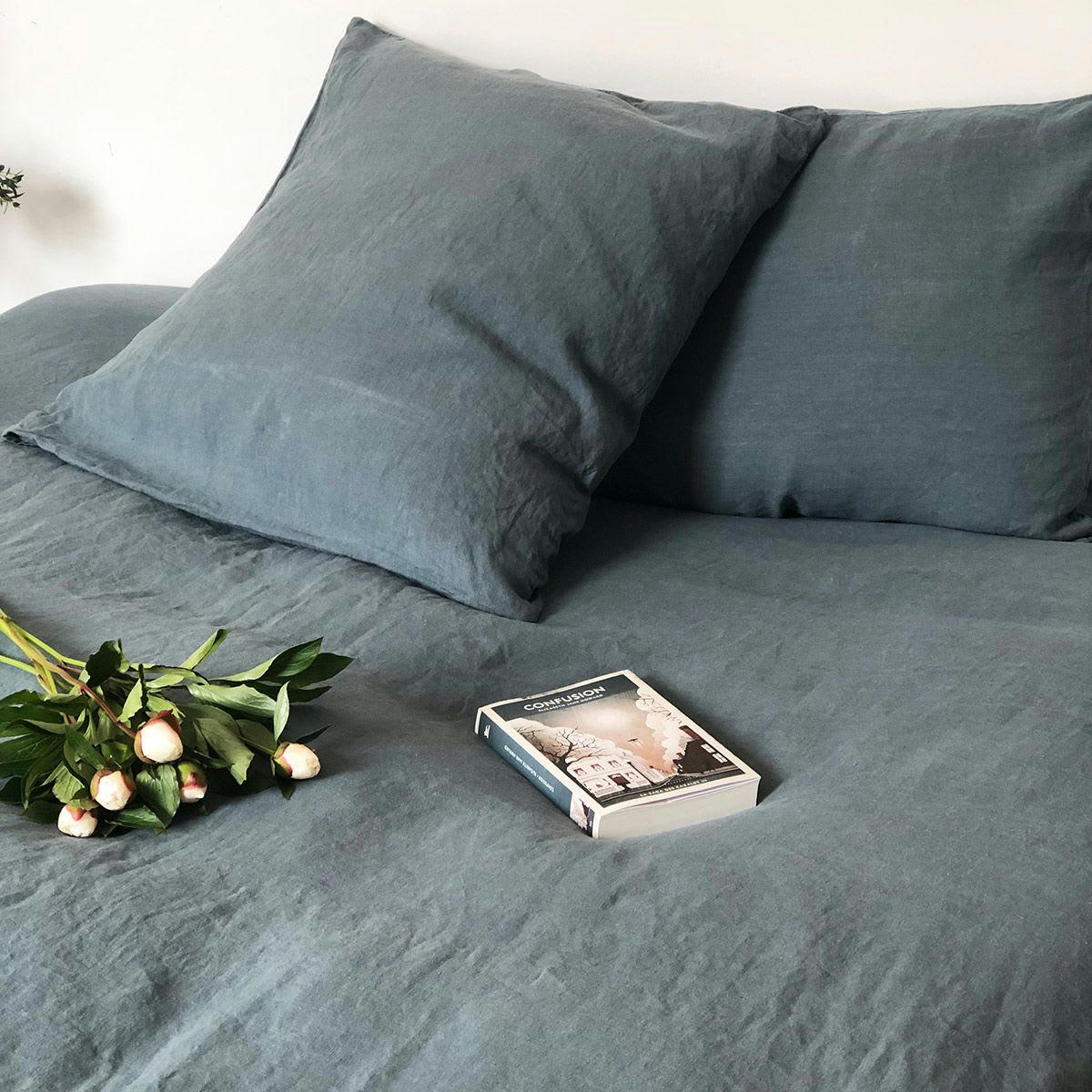 - Housse de couette chanvre et coton 220 x 240 cm - Bleu