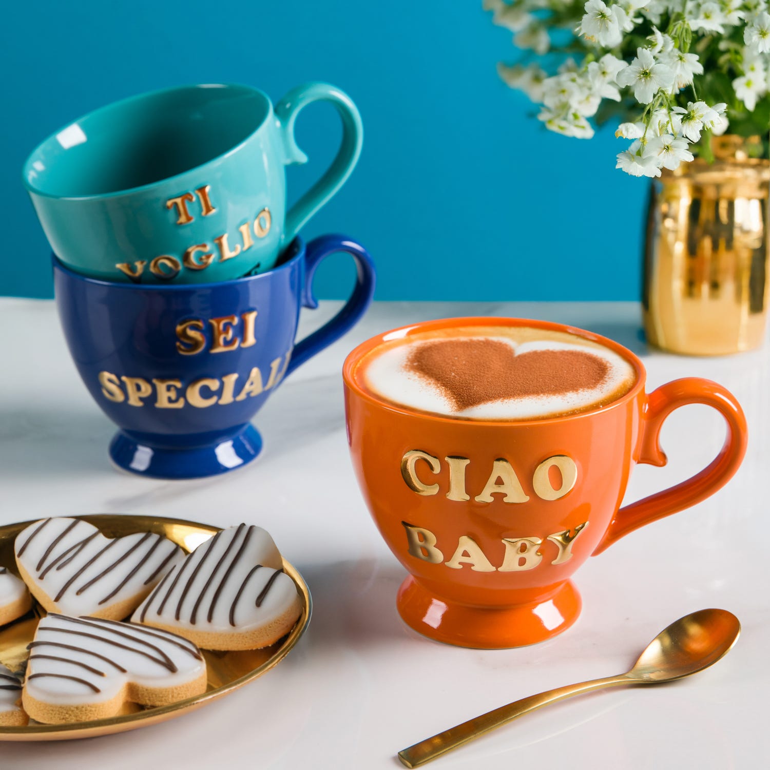 Tazza porcellana arancione Ciao Baby 500 ml Loving