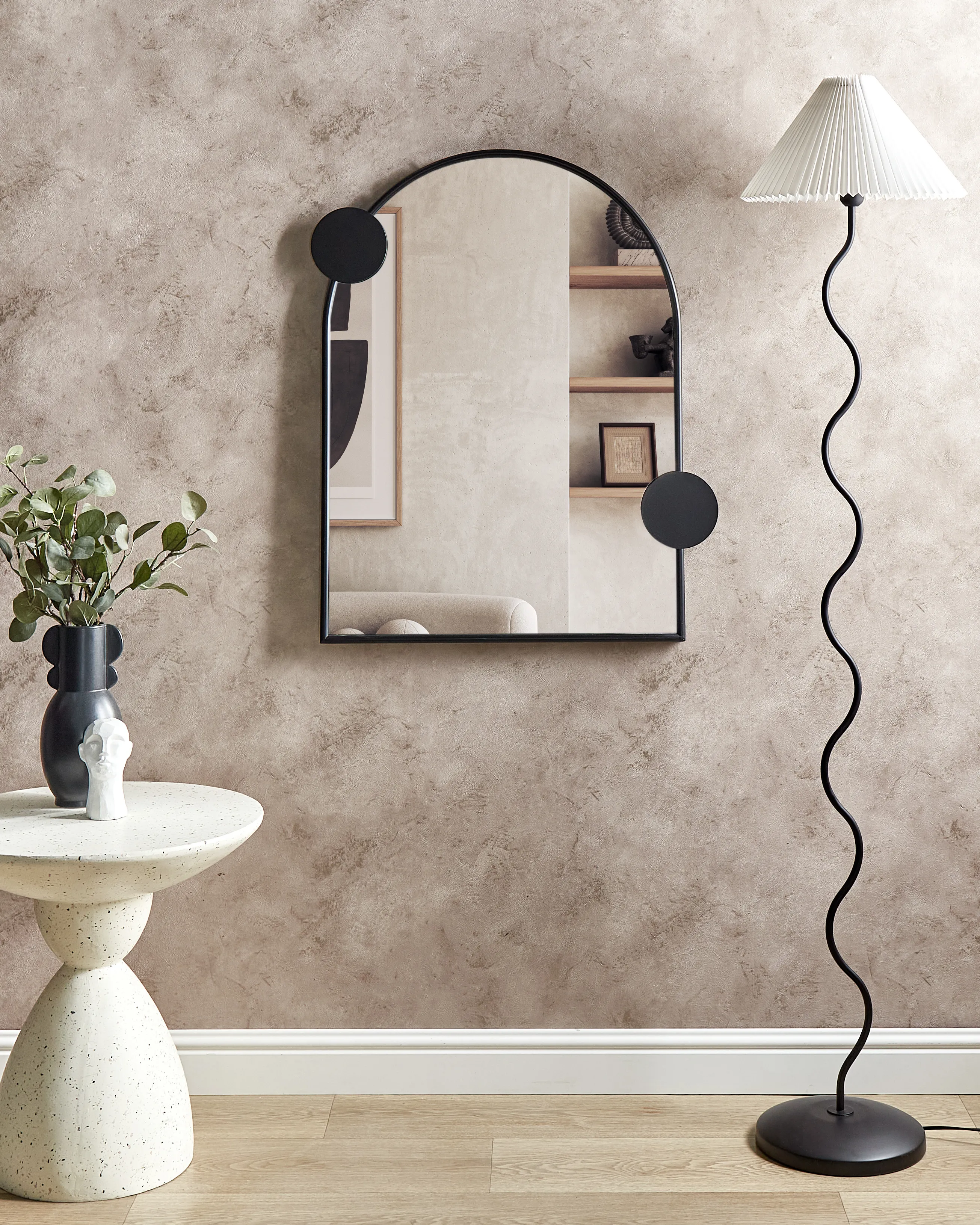 Wall Mirror AULON 69 cm 80 cm Metal Black