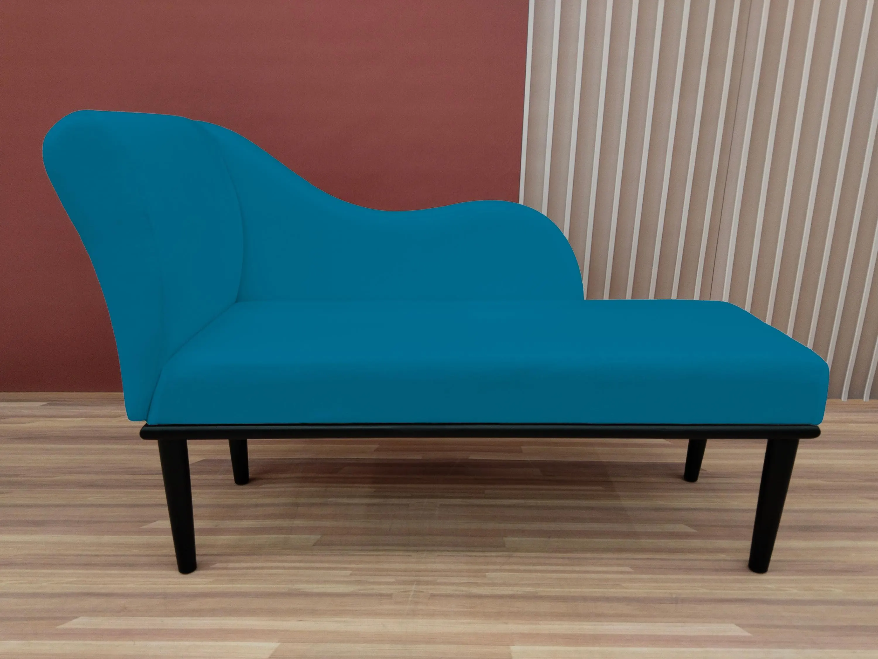 Fainting chaise lounge, Ocean blue daybed, Jute long chair, Bench with backrest, Home decor furniture, Meditation seat, Wooden frame sofa
