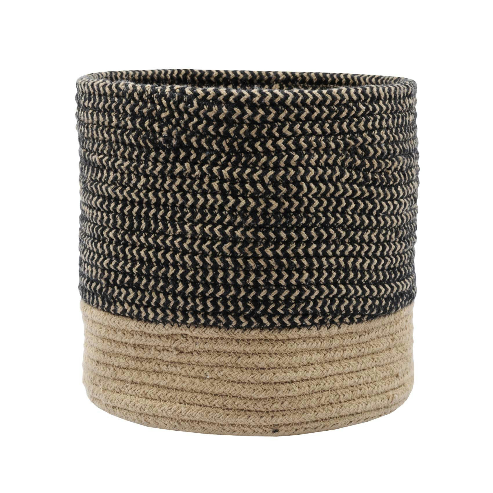 VANUA - Ensemble de 3 paniers déco coton noir