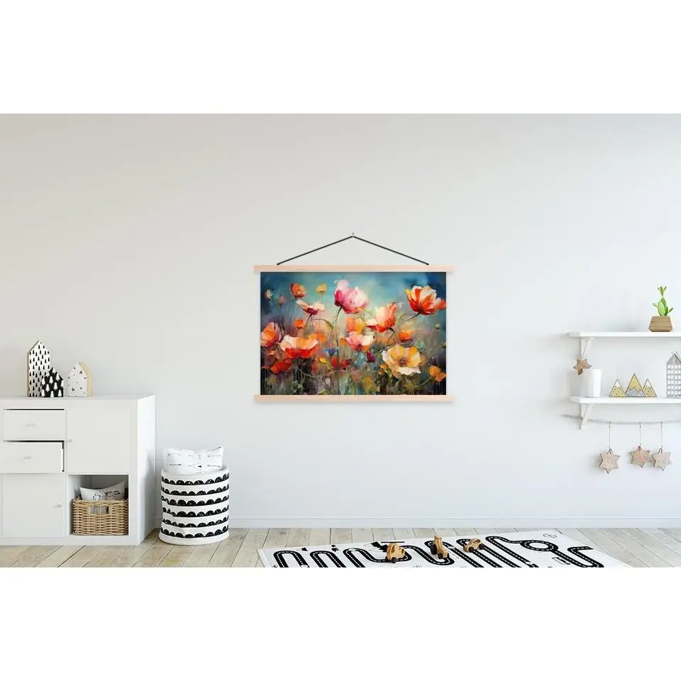 MuchoWow - Schoolplaat/ wandhanger - Bloemen - Watercolor - Kunst - Bo