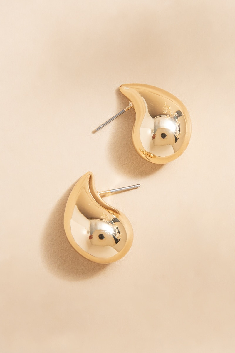 Nichole Metal Drip Silver Stud Earrings