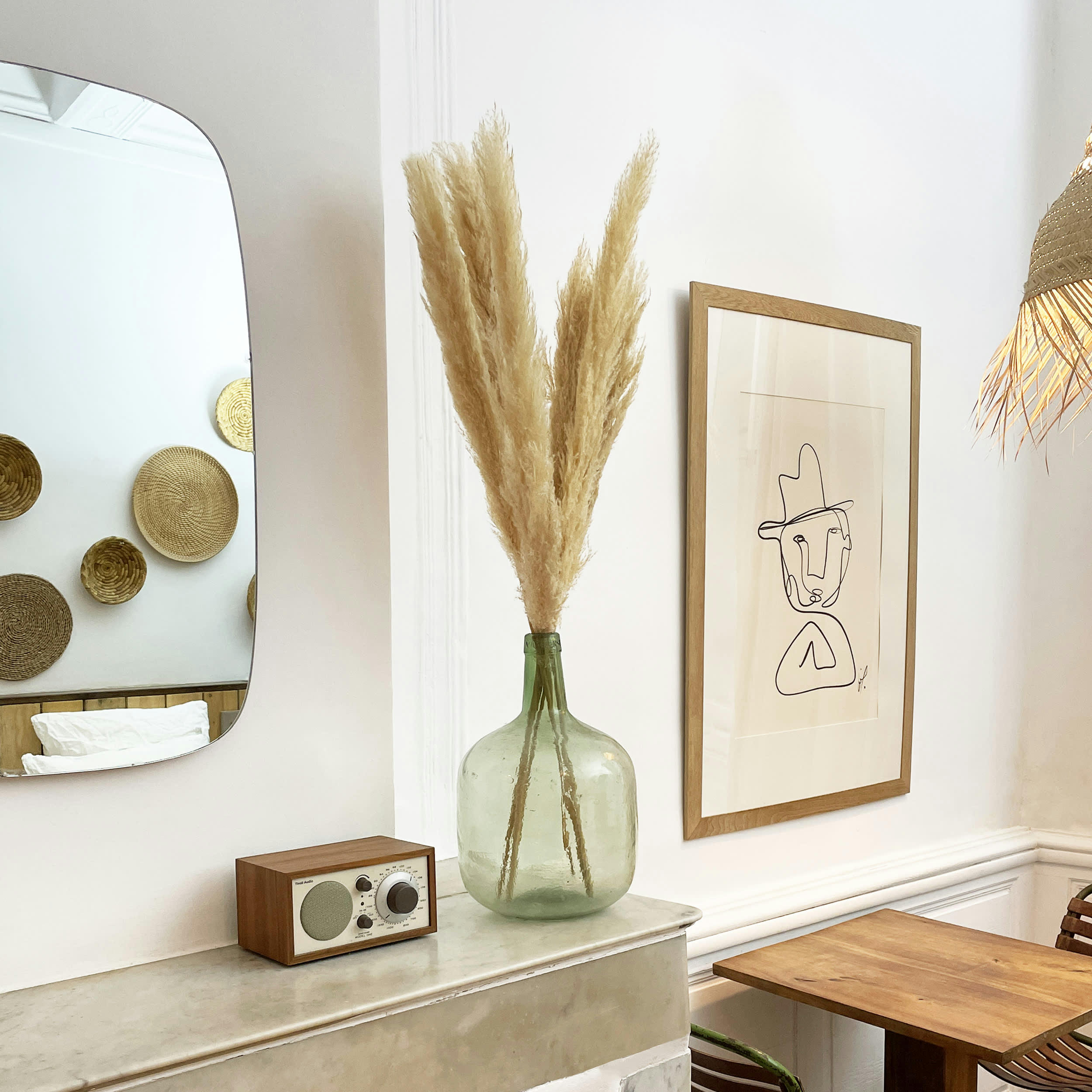 - Plumeau plante pampa lot de 6 naturel 105cm