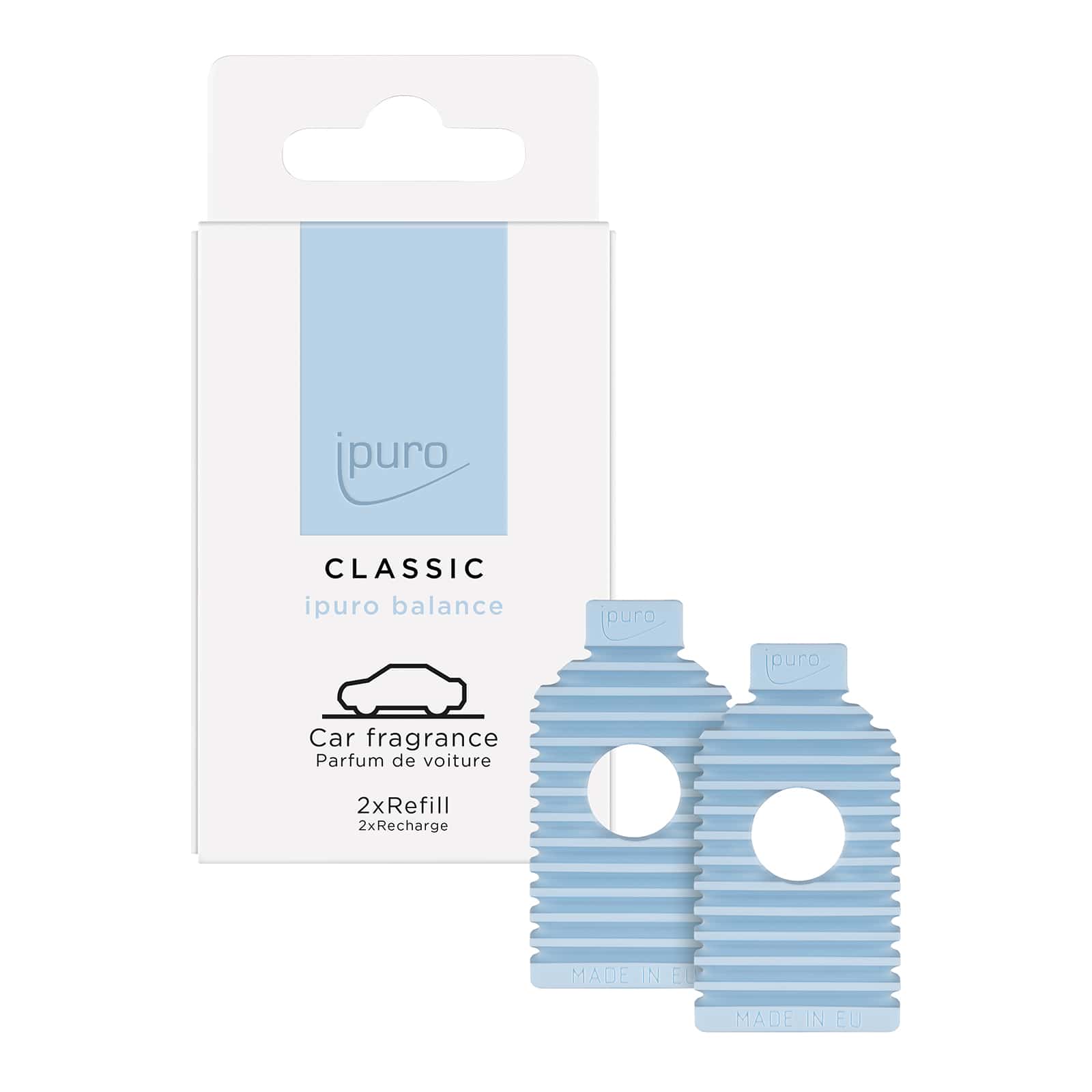 ipuro CLASSIC Autoduft Nachfüllpack Balance Blau, 2 Stück, 18 g