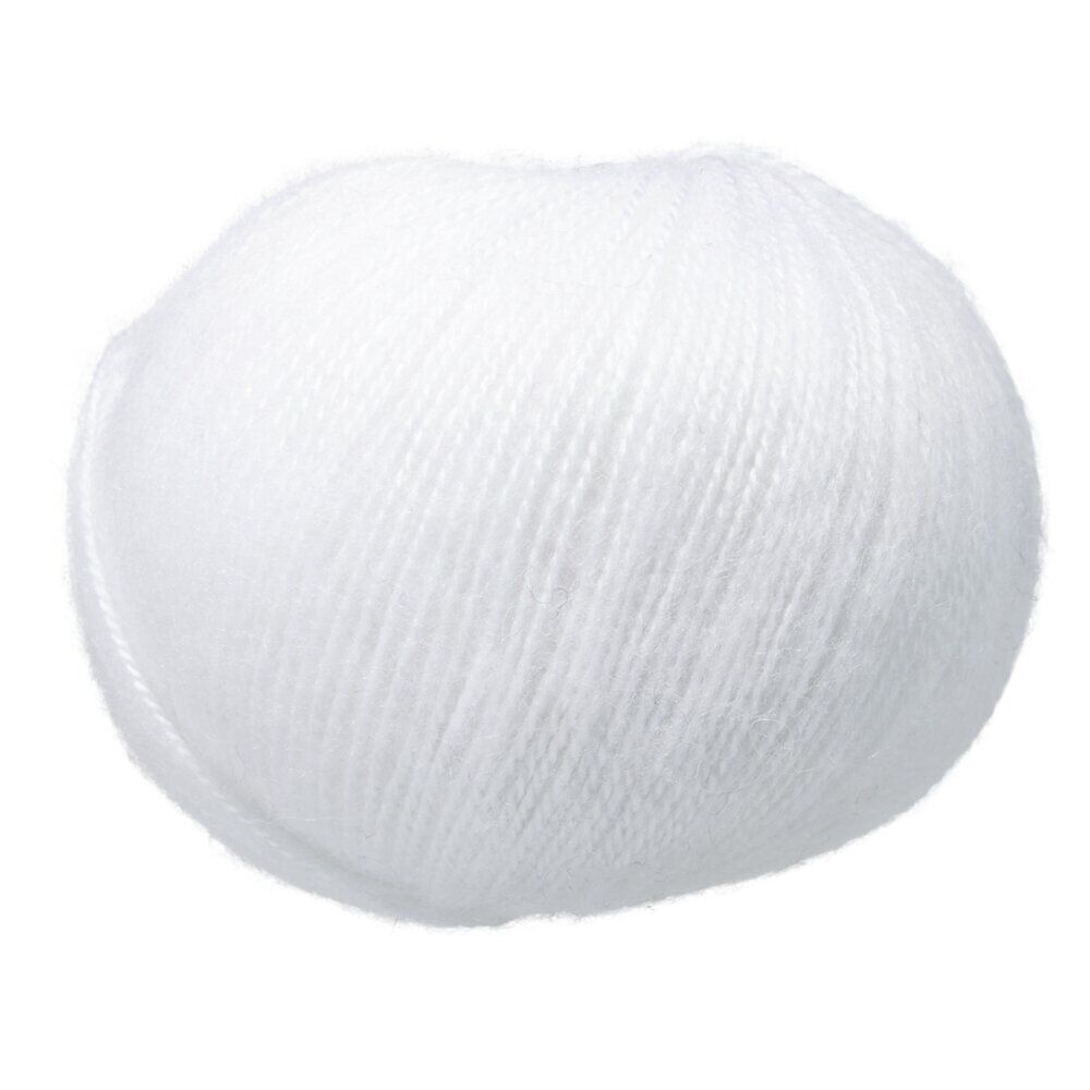 Pelote fil à tricoter acrylique et laine Cantate 50g blanc