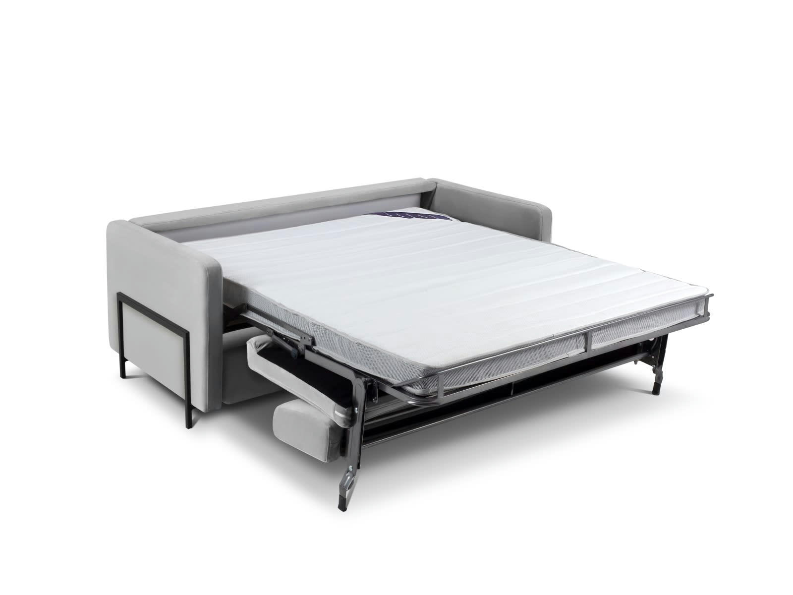 YANIS - Canapé D'Angle Droit Convertible 4 places en Velours Gris Foncé