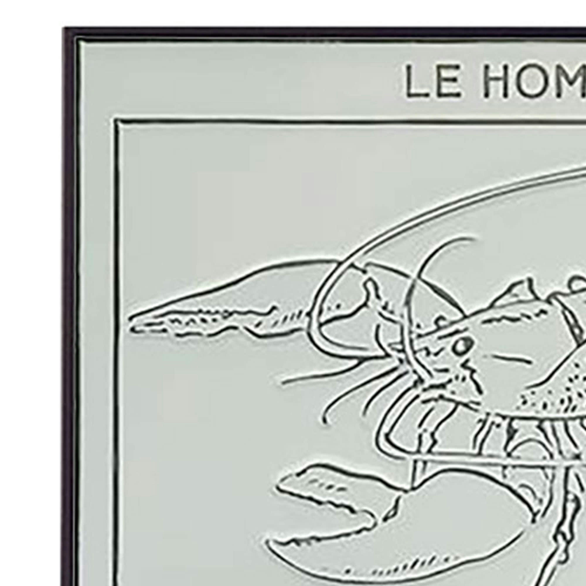 - Décoration murale metal noir et blanc Homard - 50x33cm