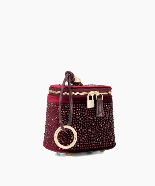 Surround Burgundy - Crystal-Embellished Vanity Bag