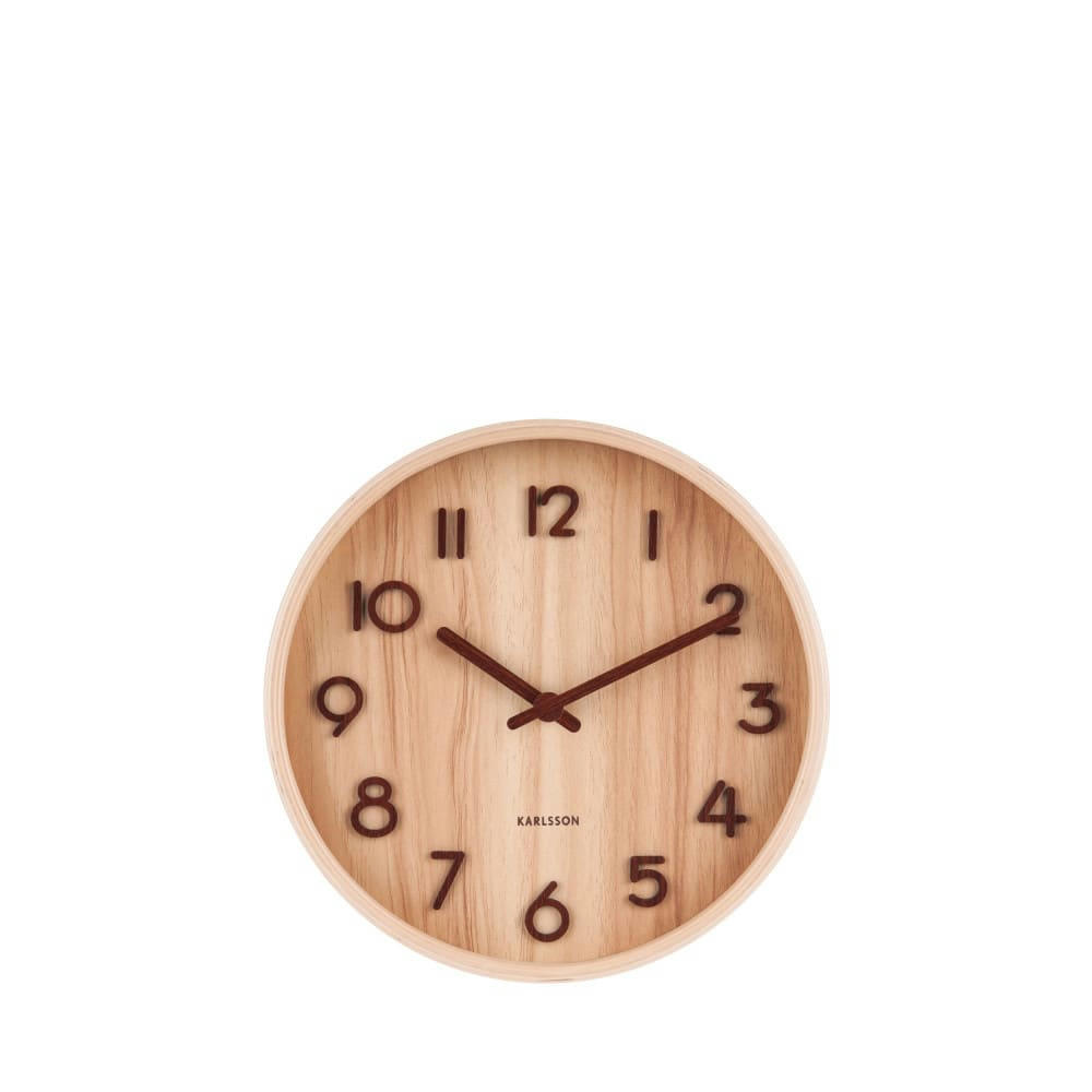 PURE - Horloge murale ronde en bois D22cm