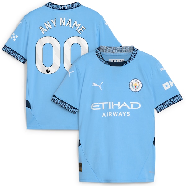 Manchester City Puma Youth 2024/25 Home Replica Custom Jersey - Light Blue