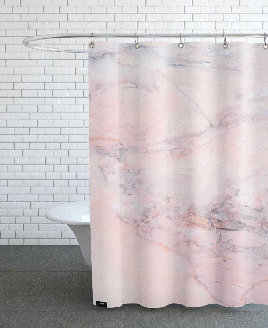 BLUSH MARBLE - Rideau de douche en polyester en rose 150x200