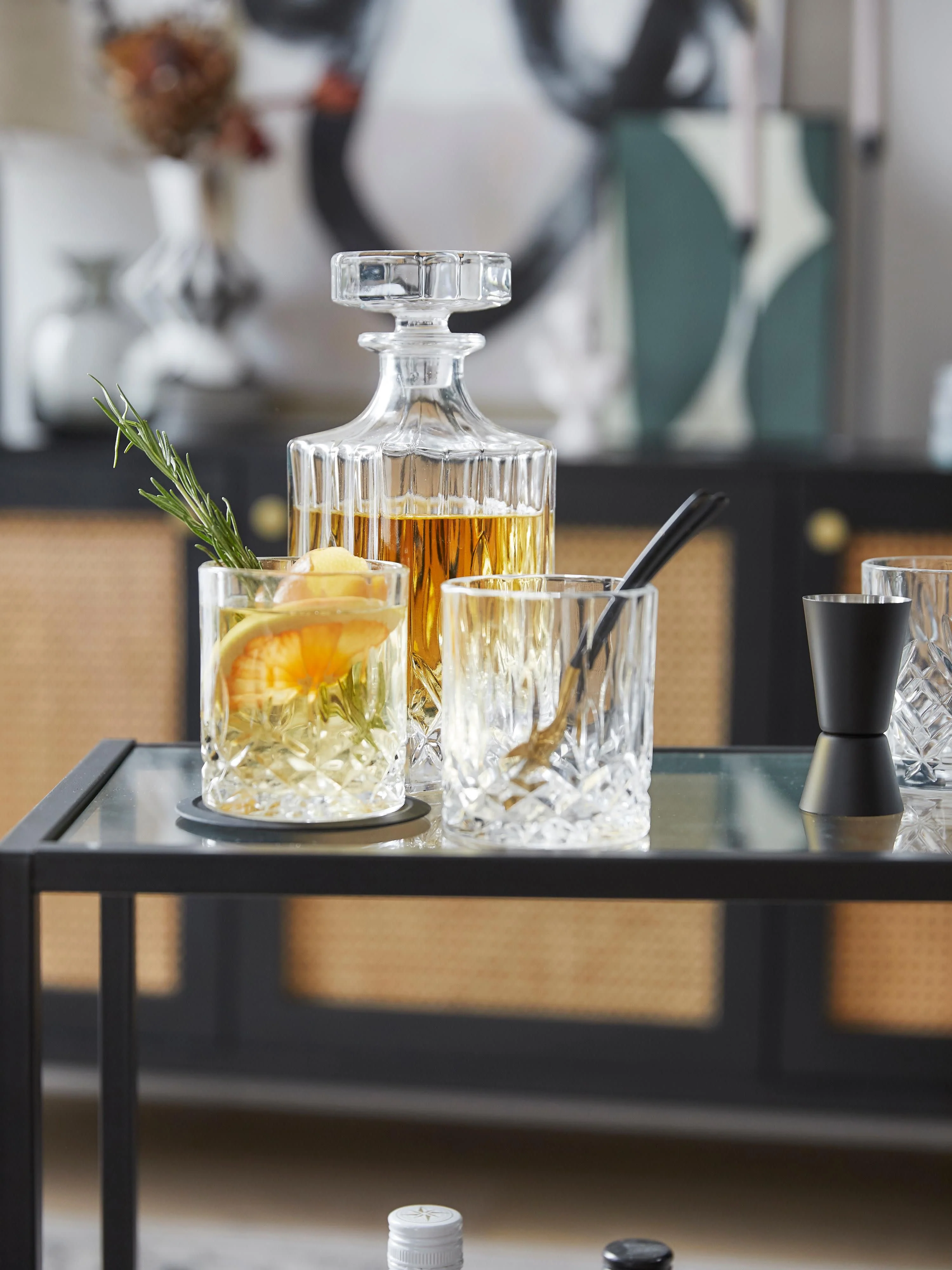 Whisky-Set George mit Prägungsmuster, 3er-Set