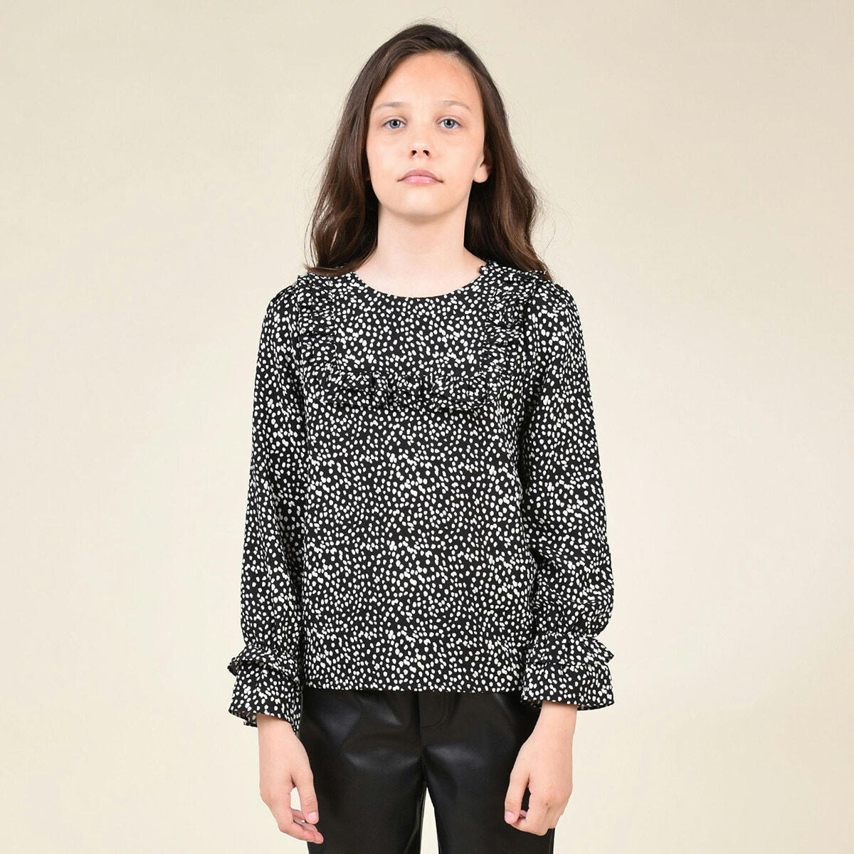 Blouse à volants imprimée