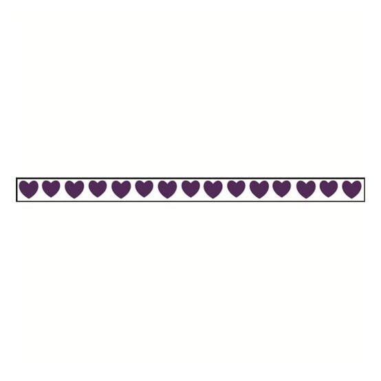 Purple Hearts Satin Ribbon 6mm x 4m