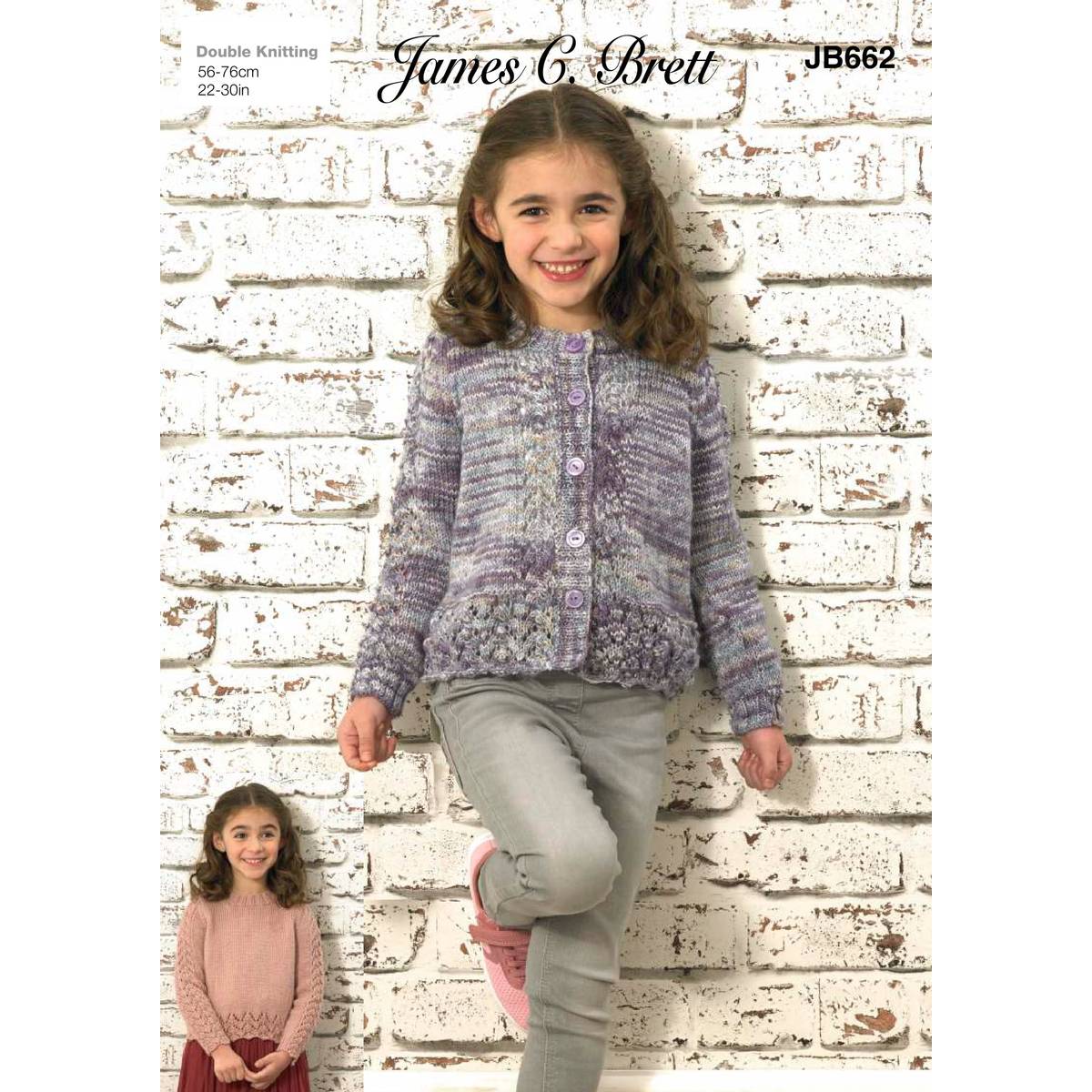 James C Brett Stonewash DK Cardigan and Jumper Pattern JB662