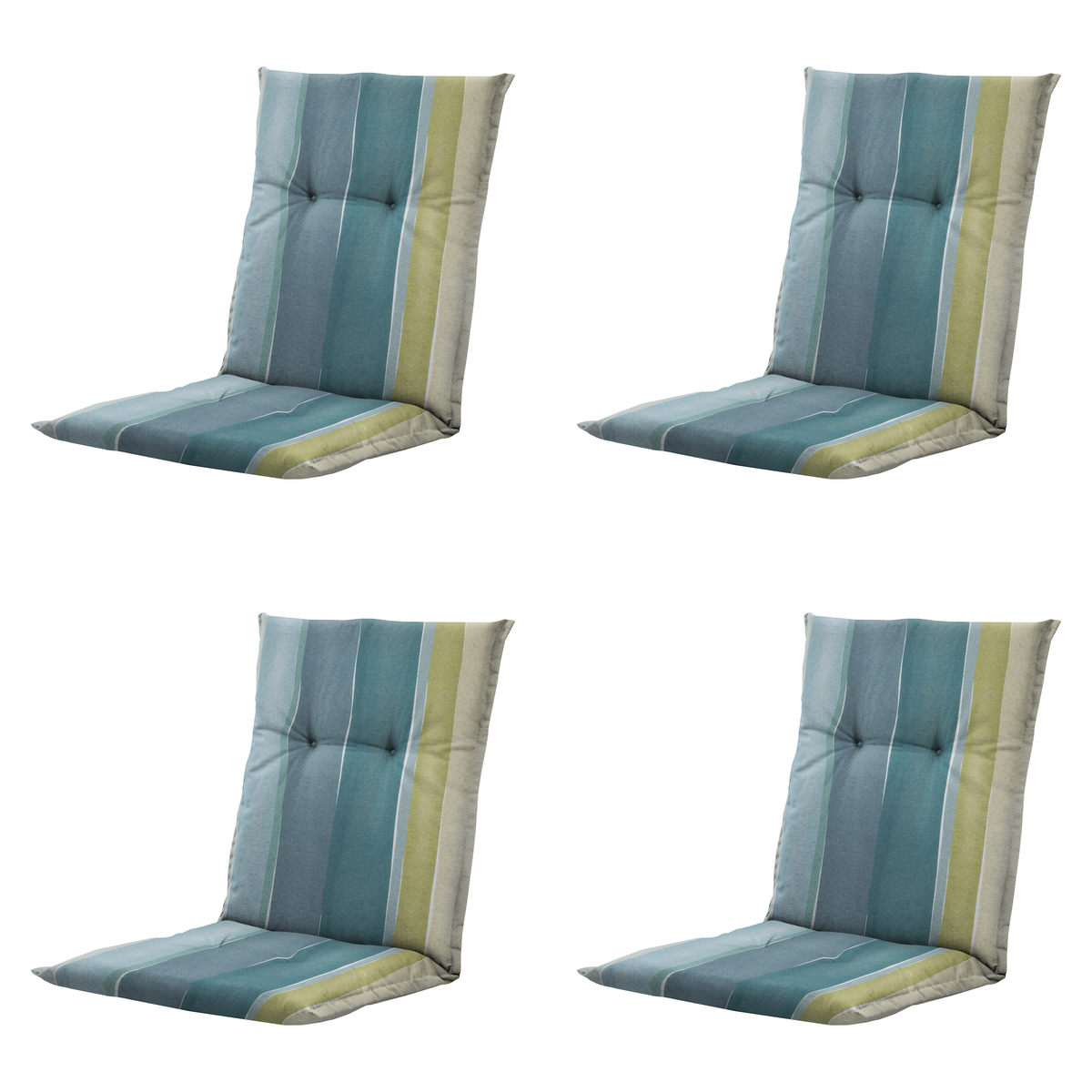 Madison tuinstoelkussen lage rug Nox - mulitkleur - 105x50x6cm - set van 4