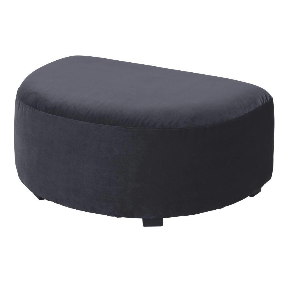 Virgile - Pouf pour canapé modulable en velours gris anthracite