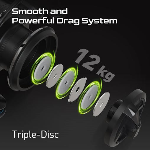 NNEOBA 5000 Series Graphite Spinning Reel Left/Right Handed Black