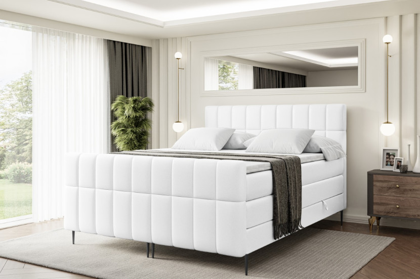 Łóżko kontynentalne - pojemnik, materac, nóżki MIAMI-FC-Z KING 120x200 cm
