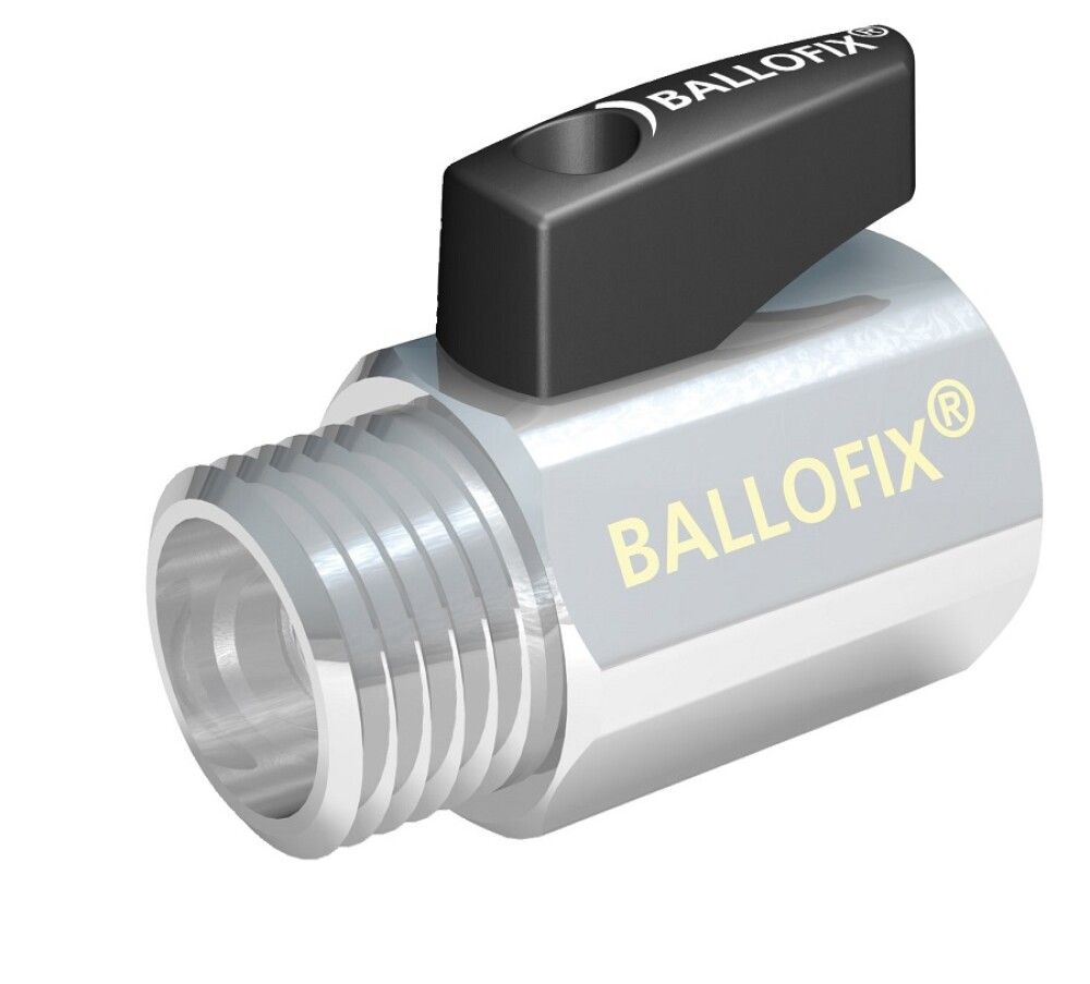 KULEVENTIL BALLOFIX FORKROMMET SVART 3/4-3/4"