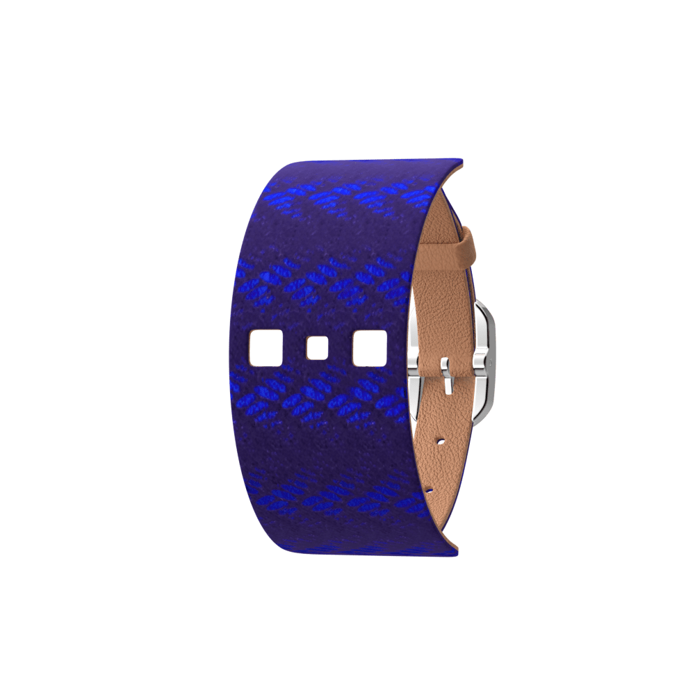 Bracelet Cuir, Batik / Grès, boucle argentée