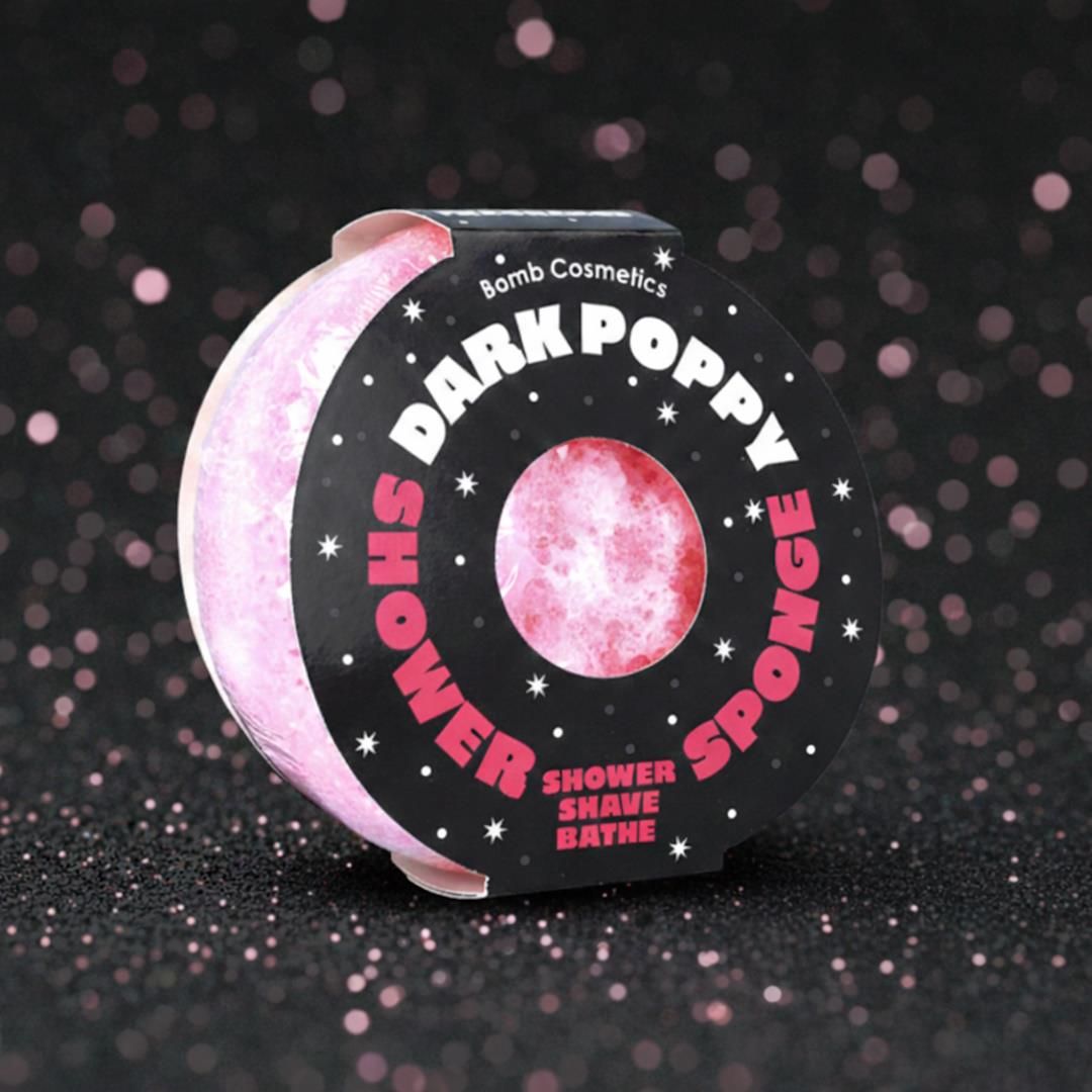 Bomb Cosmetics Exfoliating Soap Filled Body Buffer Sponge Dark Poppy