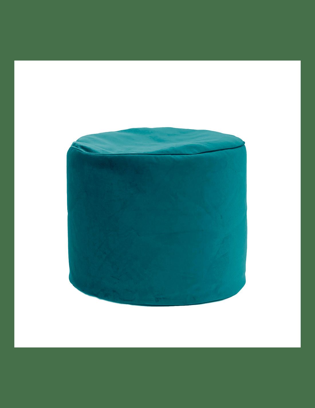 JUMBO VELVET - Pouf rond d'intérieur en velours bleu paon