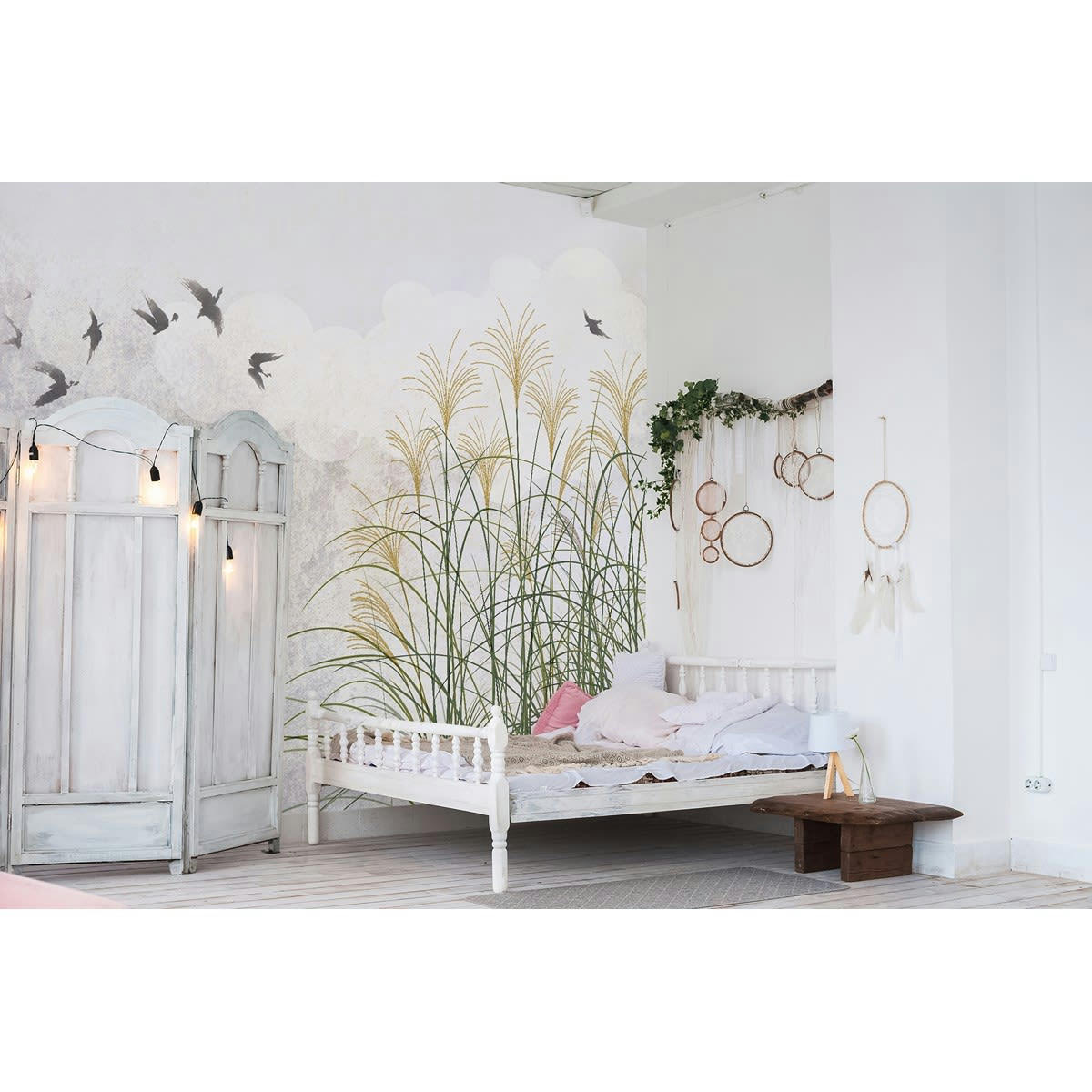 PAPYRUS - Papier peint panoramique en papier gris 384x280