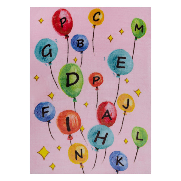 Dywan PLAY Balony litery abecadło G3548-3 róż 140x190 cm