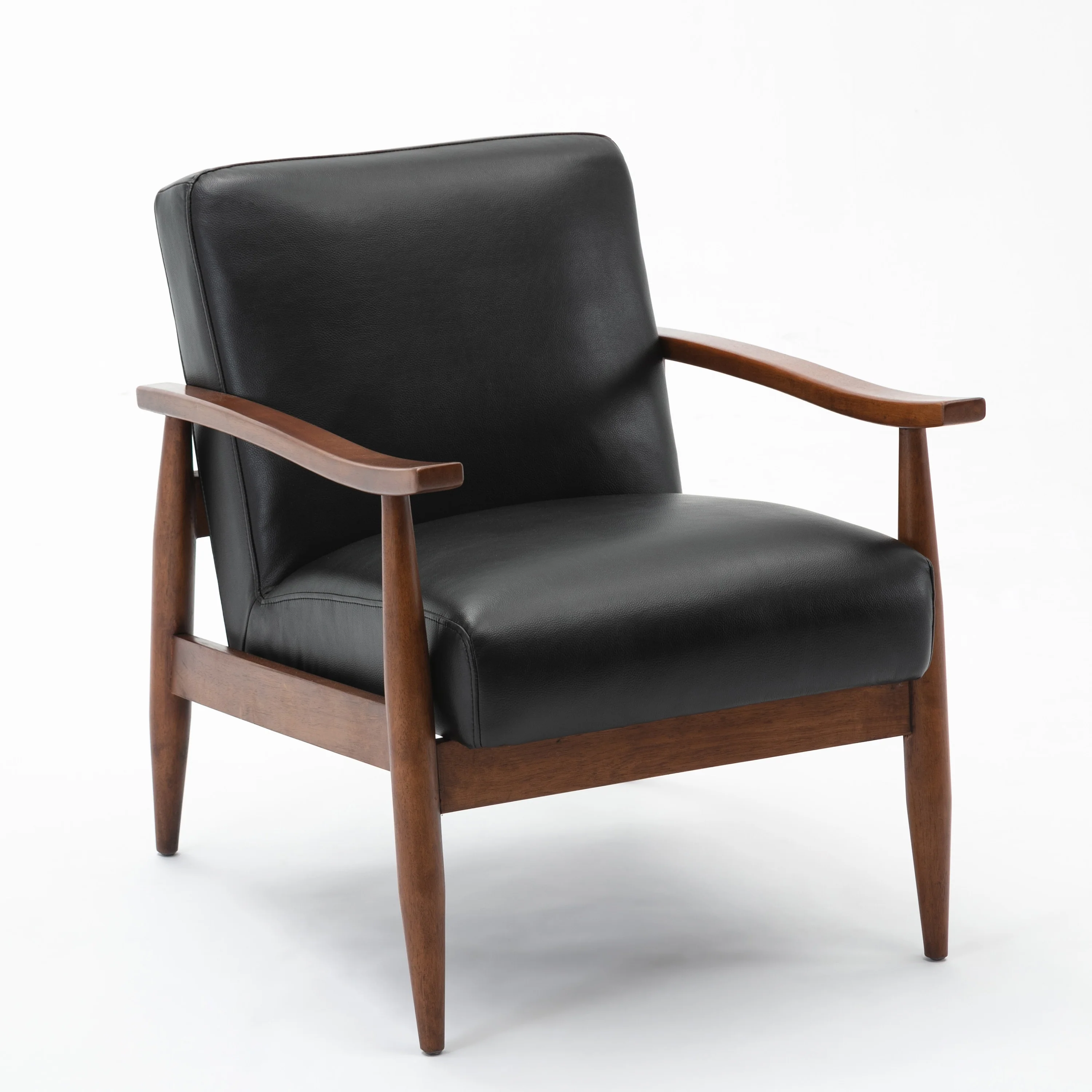 Anna Faux Leather Wood Base Accent Chair by Greyson Living