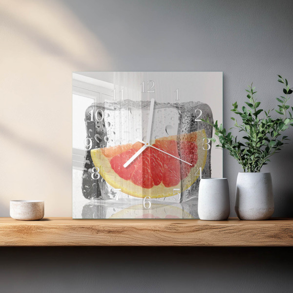 Artystyczny zegar 30x30 Lody Grejpfrutowe ozdobny ścienny
