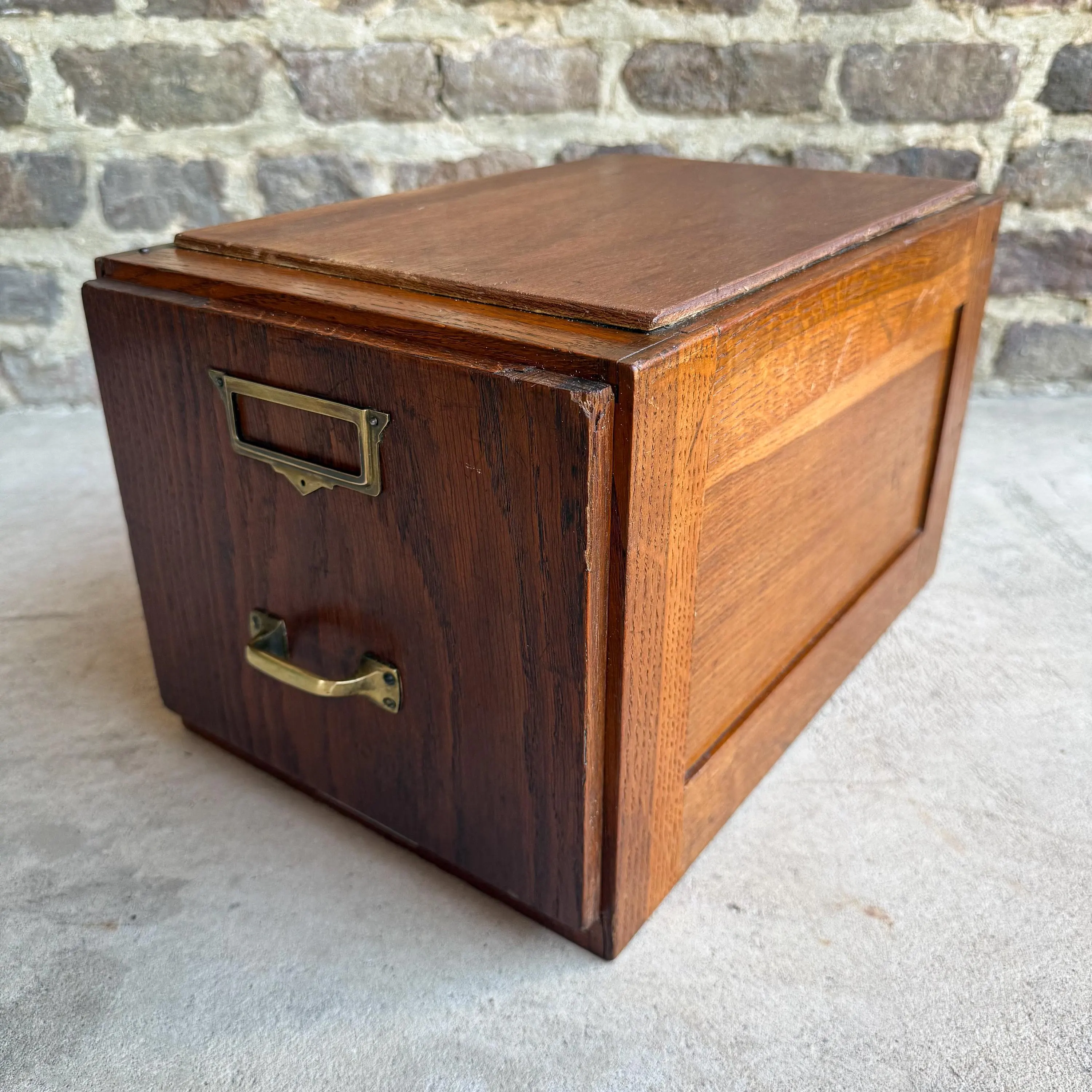 Antique Vintage 30s 1930s German Simon Van Doornik & Co Hamburg File Archive Cabinet Chest Box of Drawers Furniture Decor Brown