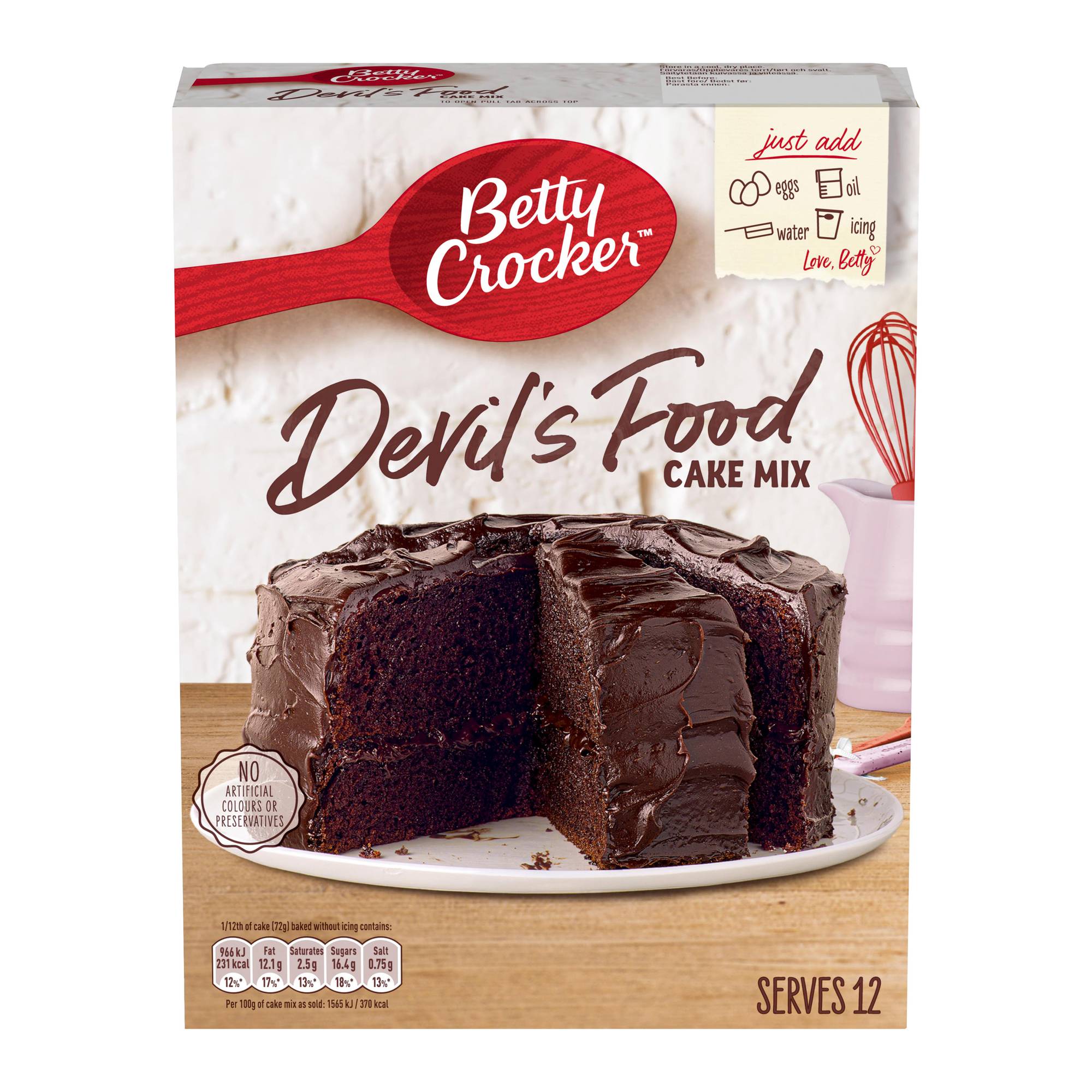 Betty Crocker Devil's Food Chocolate Cake Mix 425g