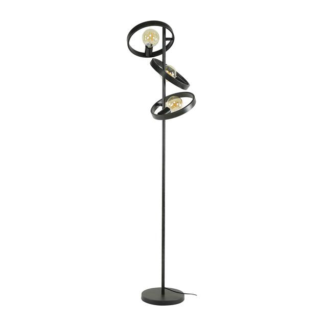 Giga Meubel Vloerlamp Hover - Zwart Metaal - 3-Lichts - 40x40x155cm