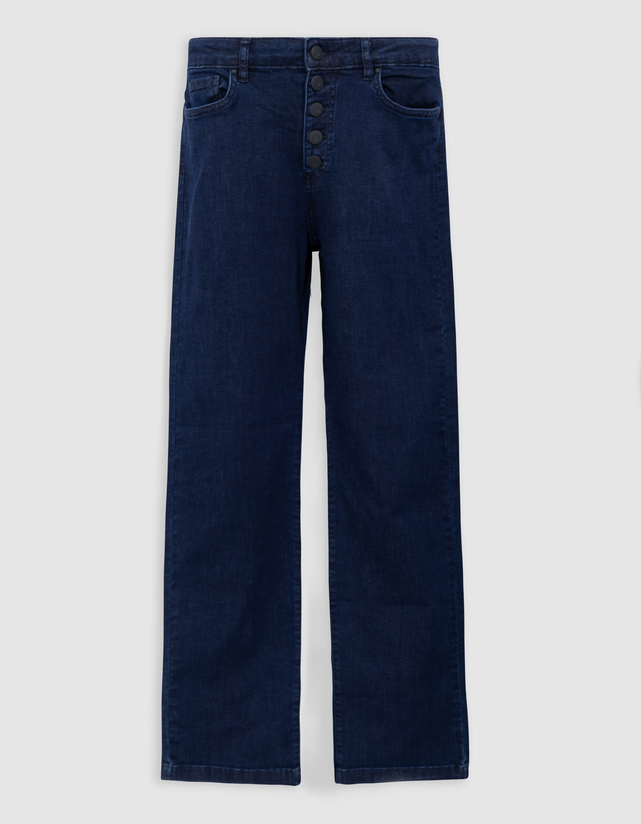 Jean droit bleu foncé powerstretch cropped Femme