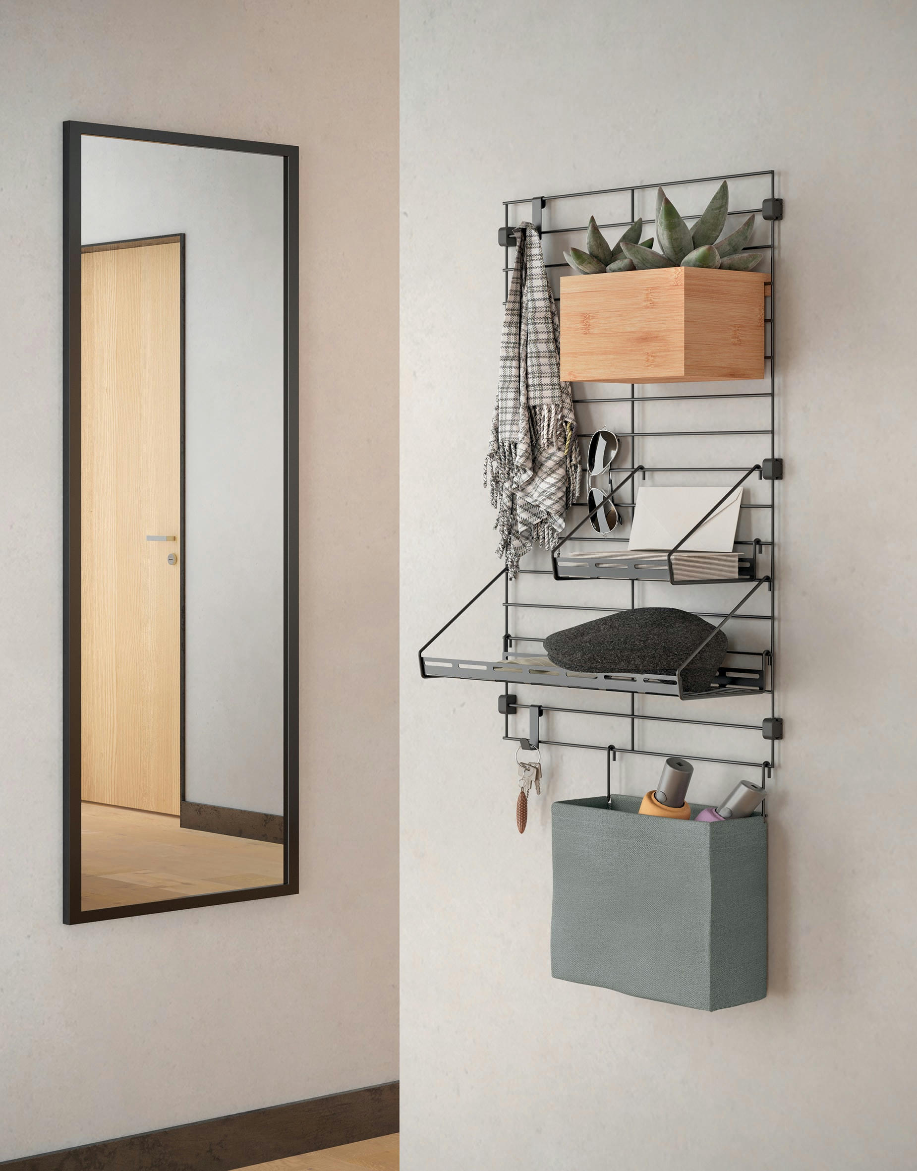 MURAL LINE - Grille noir 43x68cm