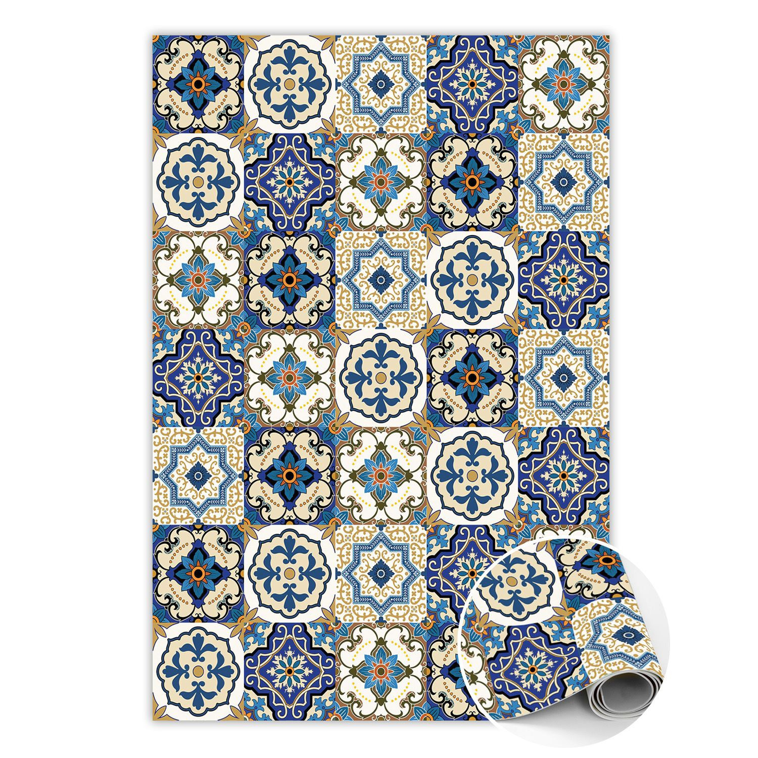 Modny winylowy dywan Portugalskie kafle 60 x 90 cm