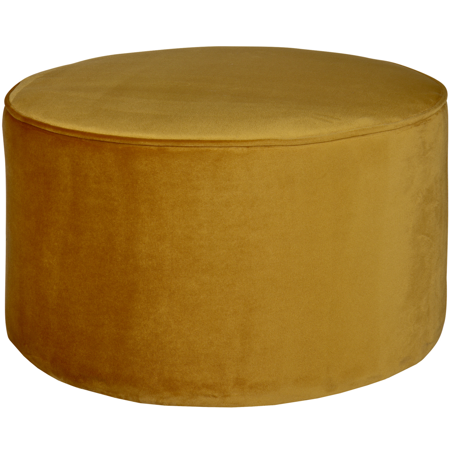 WOOOD poef laag Sara - Velvet - Oker - 36x60x60