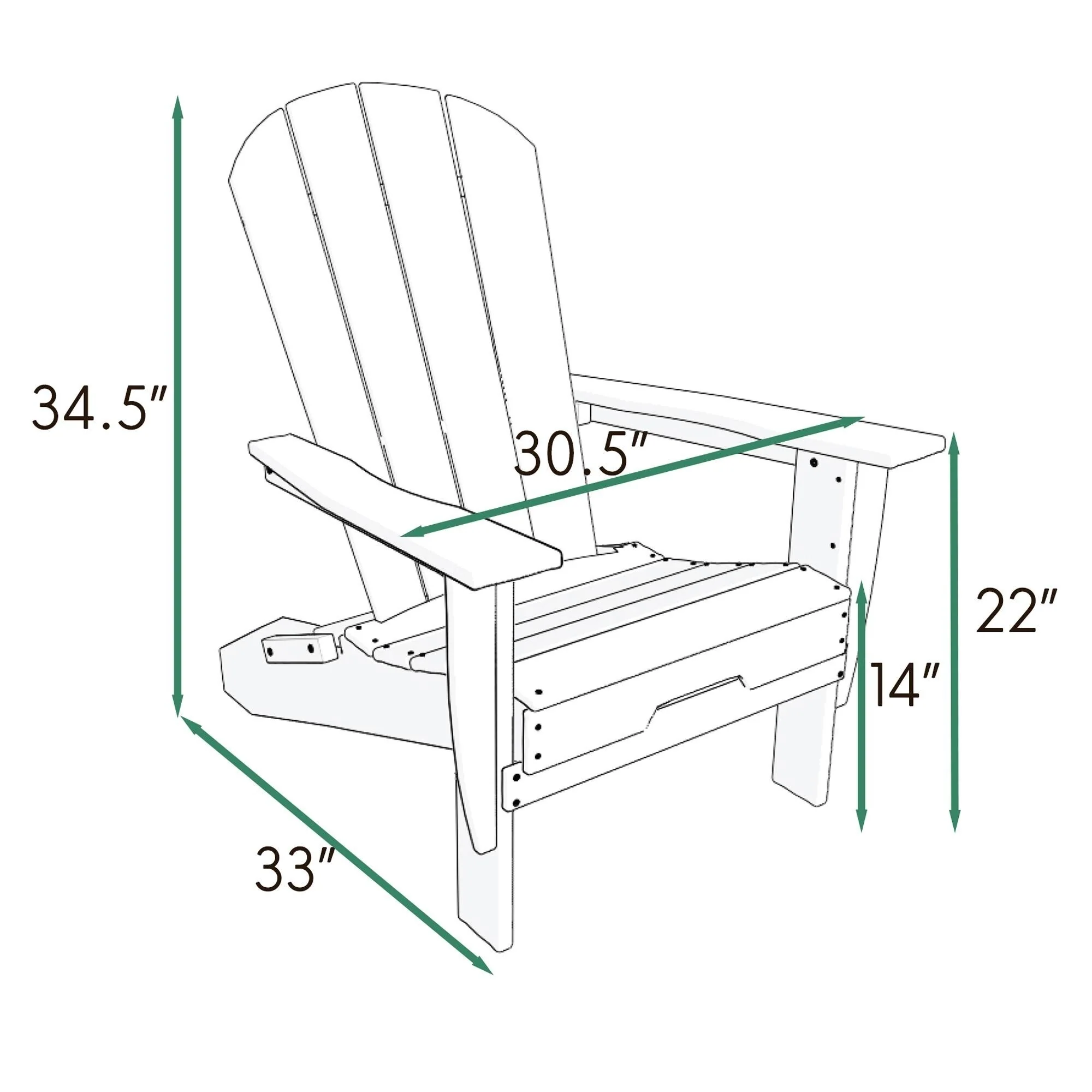 Folding HDPEAdirondack Chair