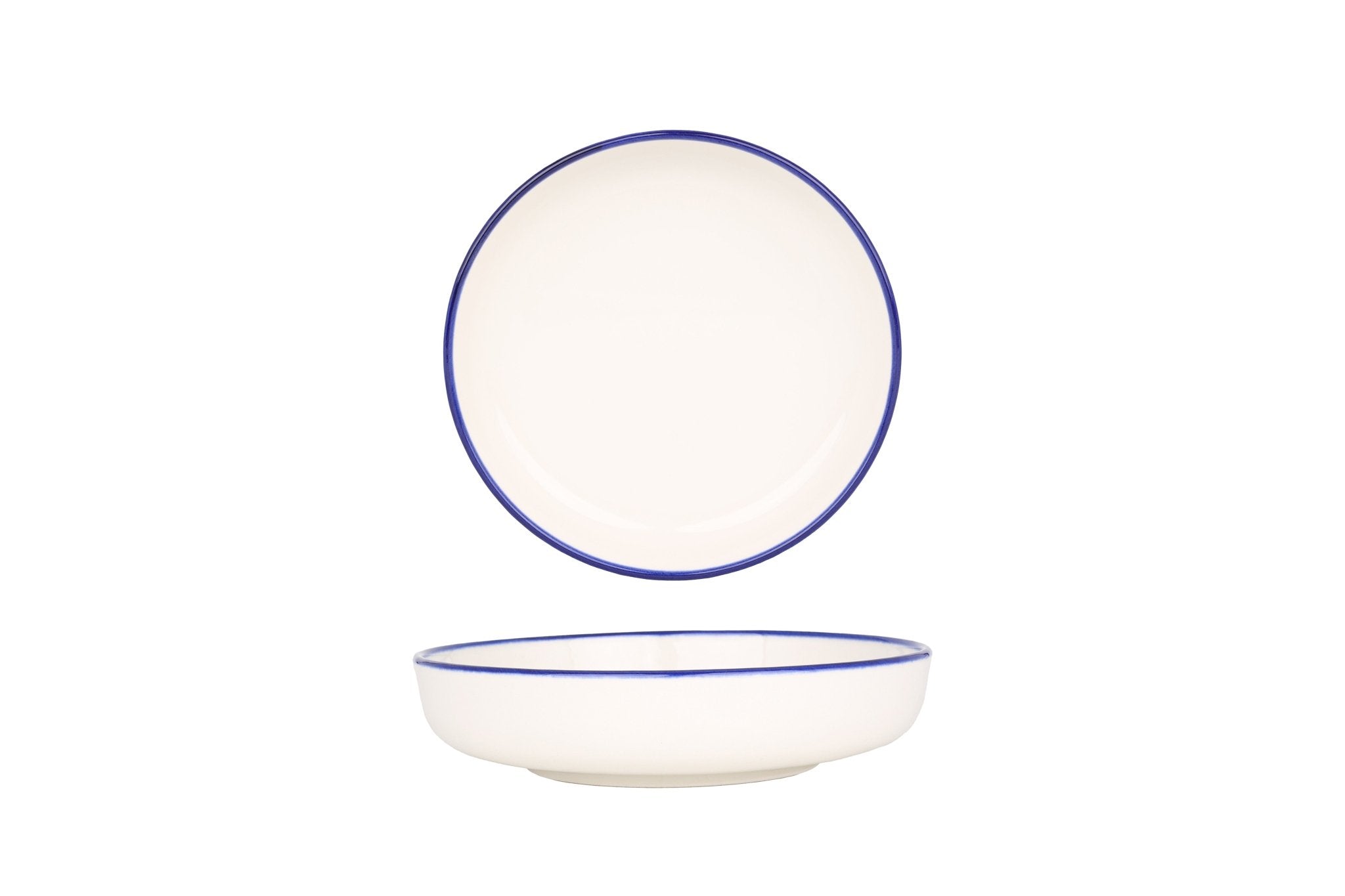 Rinart Diep bord - Blue Edge - Porselein - 17 cm (410cc) - set van 6