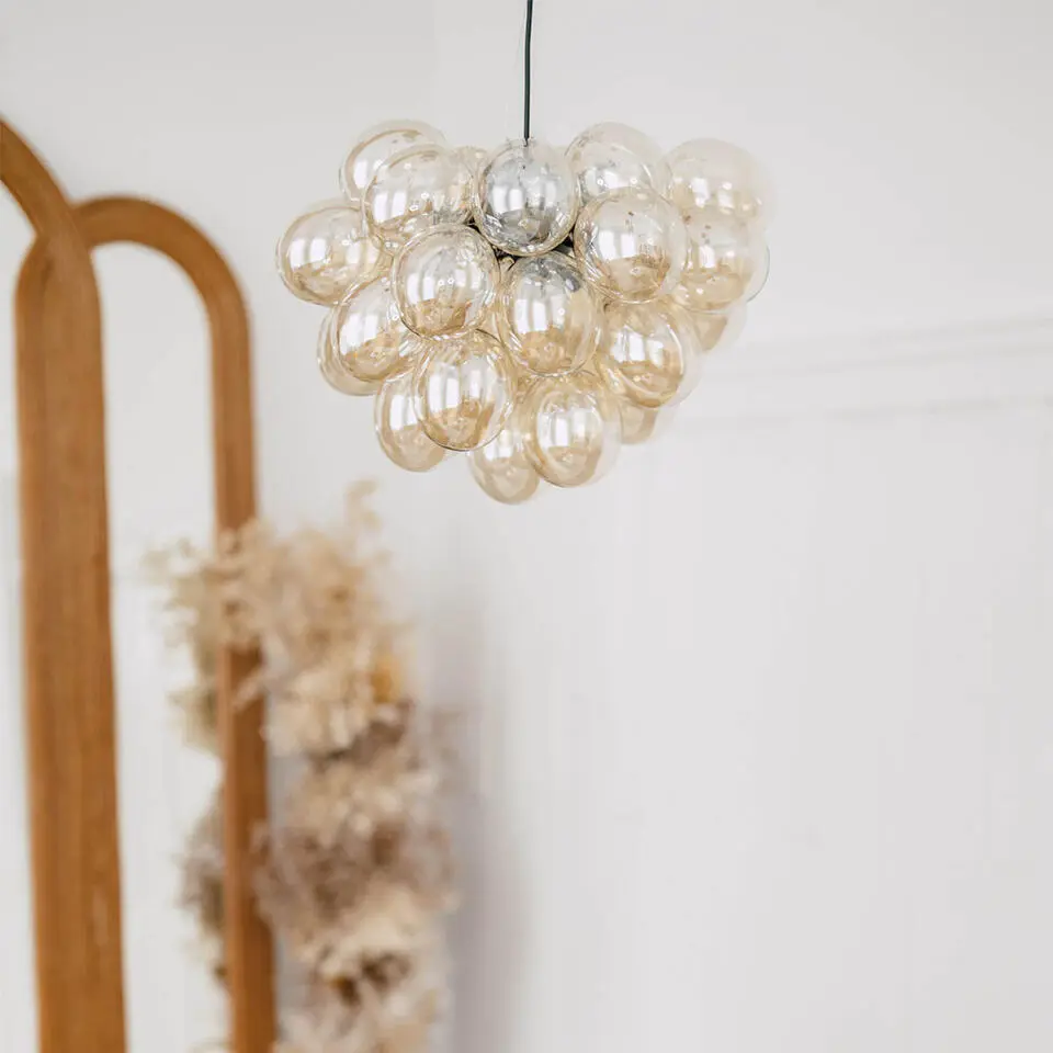 Qazqa hanglamp uvas goudkleurig g9