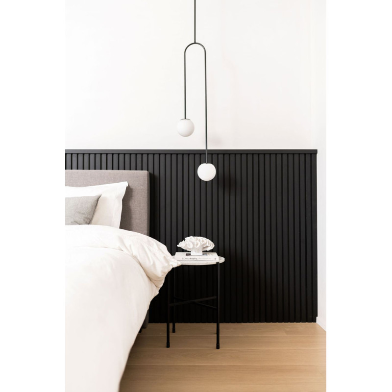 Lambris revêtu Latt noir mat 30 x 125 x 2 cm 2 pièces MAESTRO