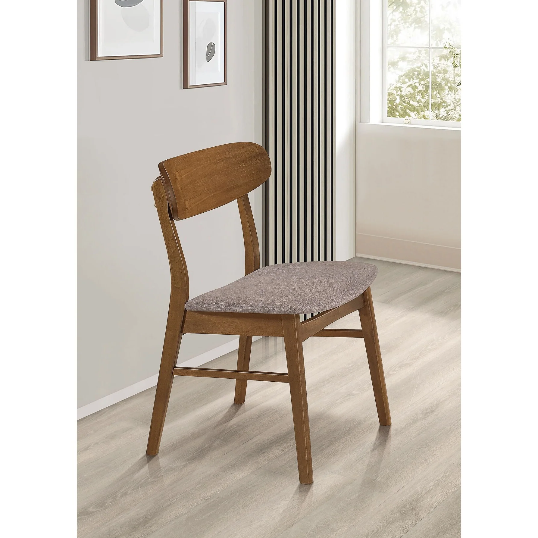 Dortch Walnut and Brown Dining Side Chair (Set of 2)